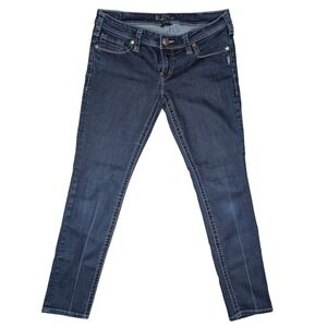 Silver 32 x 31 Dark Blue Aiko Skinny Jeans Stretch Denim Pants‎